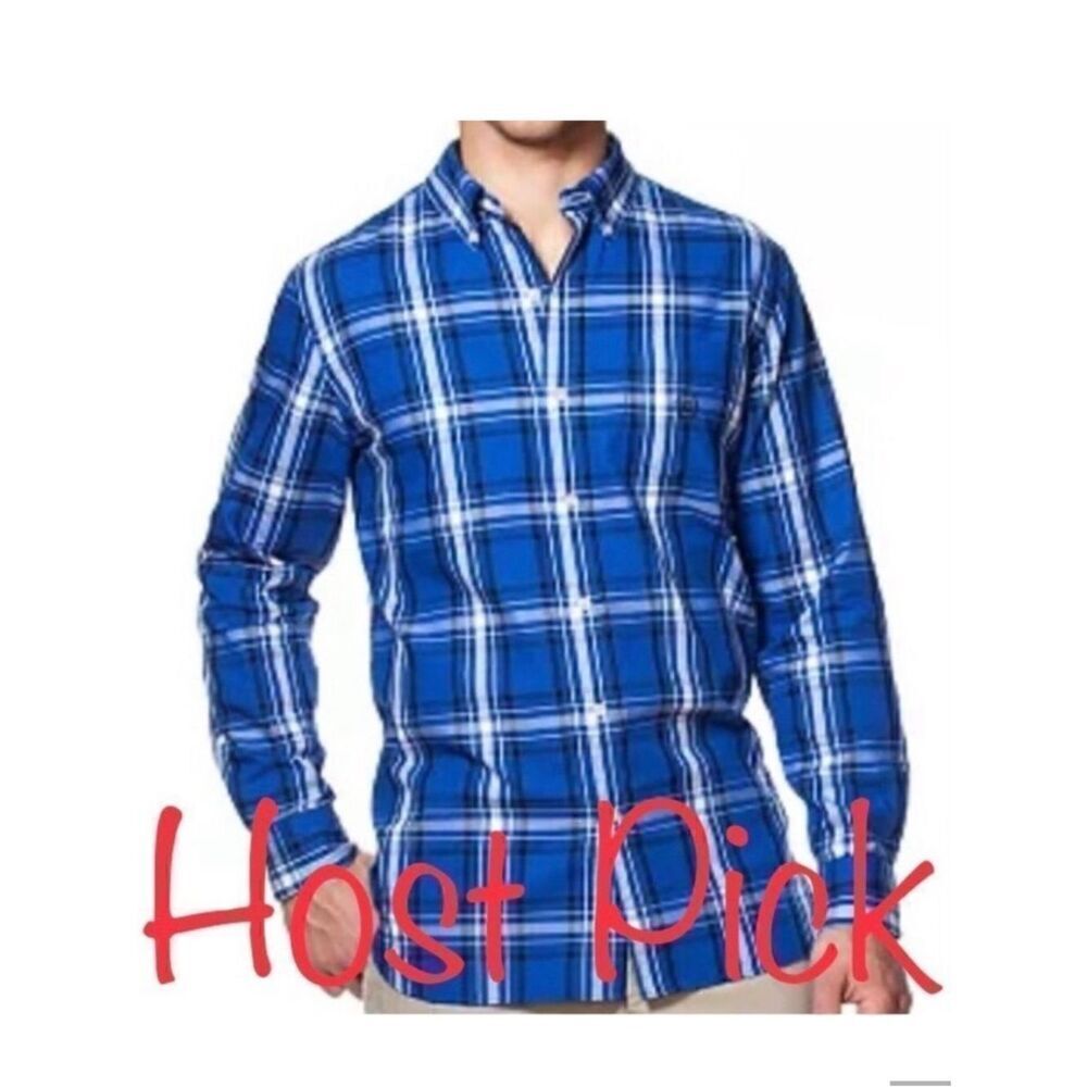 Chaps by Ralph Lauren Classic Fit Plaid Button Down in Pacific Royal Men’s XXL